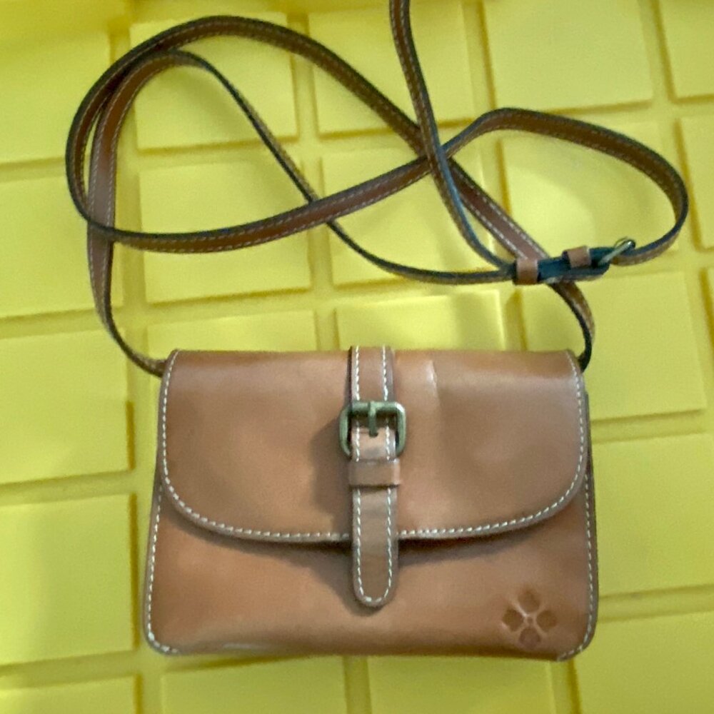 Patricia Nash Y2K Micro Mini Leather Crossbody Shoulder Organizer Bag Purse